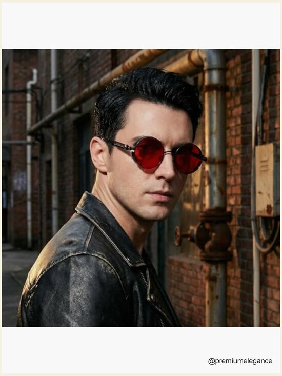 Retro Steampunk Sunglasses Round Metal Frame UV400 Protection main image 5